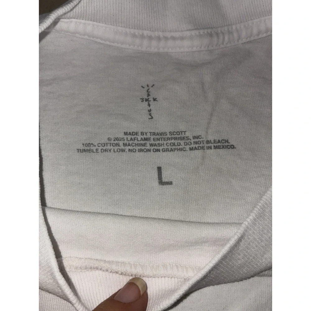 Travis Scott JackBoys 2 C1 Tee L White‎ NEW *spots